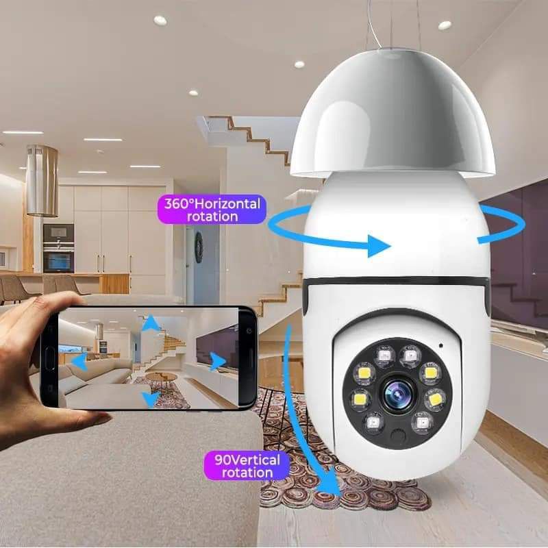 CAMARA FOCO DE SEGURIDAD HD PANORAMICA TIPO AMPOLLETA SMART 360°